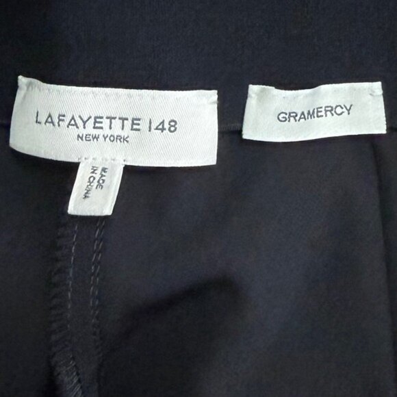 Lafayette 148 Gramercy Pants Womens 8 Black Stretchy Side Zip Slim Trousers - Picture 7 of 10